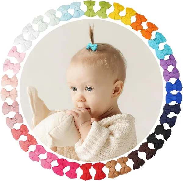40 Pezzi Clip per Capelli da 1,37 cm per Bambini e Neonati, Senza Scivolo