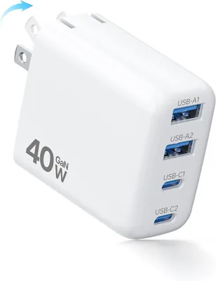 40W 高速充電器 Type-C 充電器 [4デバイス同時充電、超低温対応、折りたたみ式] iPhone 充電器