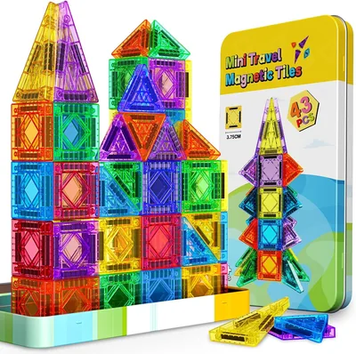 43 Teile Mini Magnetbauklötze Reise-Set, Spielzeug für 3-6 Jährige Kinder – 15% Rabatt