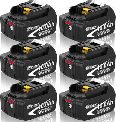 6x 10,0 Ah Ersatzakku für Makita Batterie 18V 10.000 mAh (BL1860B, BL1850B, BL1850, BL1845, BL1840, LXT-400) – Best Deal