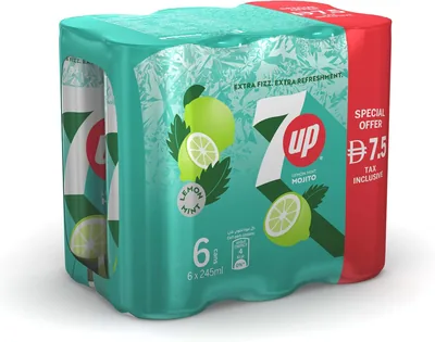 7UP Mojito Zero Sugar Lemon & Mint 245ml x 6 Best Deal
