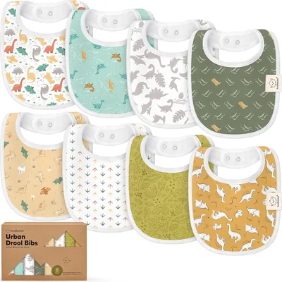 8-Pack Organic Cotton Bibs for Baby – Drooling & Teething, Best Deal