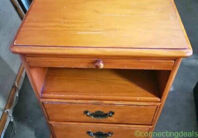 Free ad: A pair of wooden bedside tables in Auckland. A pair of wooden bedside tables in Auckland