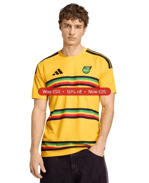 adidas Men’s Jamaica 26 Fan Short-Sleeve Jersey – 50% Off
