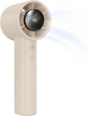 AICPAN Handheld Fan Batterie-betrieben, einstellbare Geschwindigkeit (1-199), 13 Stunden Langzeitbetrieb, Digitales Display, Kompakt