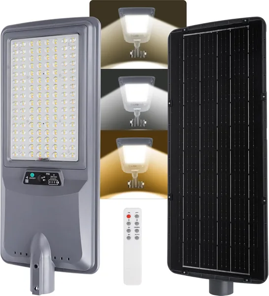Aigostar 400W Illuminazione Solare da Esterno, Batteria ad Alta Capacità da 20000 mAh, Regolabile 3000K/4500K/6500K, 4000LM, IP65, Pole M – Best Deal
