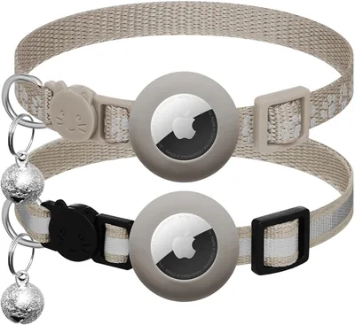 Airtag Kateneigenspel met Veiligheidsklem en Bel Apple Airtag Reflectief Aanpasbaar 17.8-30.5cm voor Meisjes Jongens Katten Huisdierbenodigdheden Best Deal