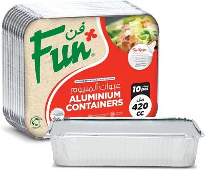 Al Bayader فن Aluminium Containers 420Cc (10 Pcs) – Leakproof Storage