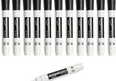 Free ad: Amazon Basics Low-Odor Dry Erase Markers - Chisel Tip - 12 Pack (Black) | Best Deal in Kuwait. Amazon Basics Low-Odor Dry Erase Markers - Chisel Tip - 12 Pack (Black) | Best Deal in Kuwait