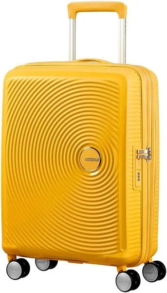 American Tourister Soundbox – Maleta Spinner S Expandable, 55 cm, 35.5/41 L, Amarillo (Dorado)