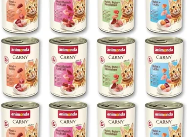 Animonda Carny Adult Gourmet Selection, Mixpack (12 x 400g), Feuchtnahrung für Erwachsene Katzen, 100 % frisches Fleisch in Finland