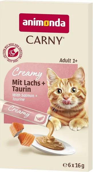 Animonda Carny Creamy Adult Karma dla Kotów, Łosoś/Tauryna, 6 x 15 g – Najlepszy Ceny
