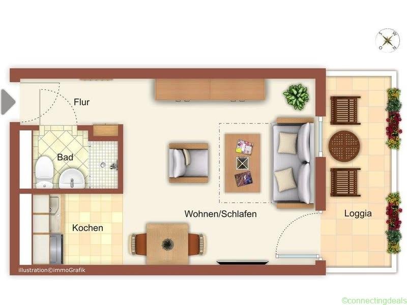 Apartment Wohnung 26,4m2