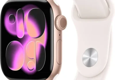 Apple Watch Series 11 GPS 42 mm med stålband i roséguld, och Sportband i rosé (S/M). Nattmätare, träningshjälp, hälsoövervakning. Best Price in Sweden