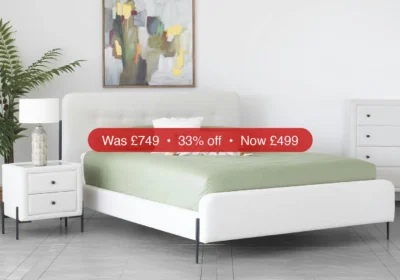 Arnold Bed Frame | Single | 3ft | Oatmeal - 33% Off in Ireland