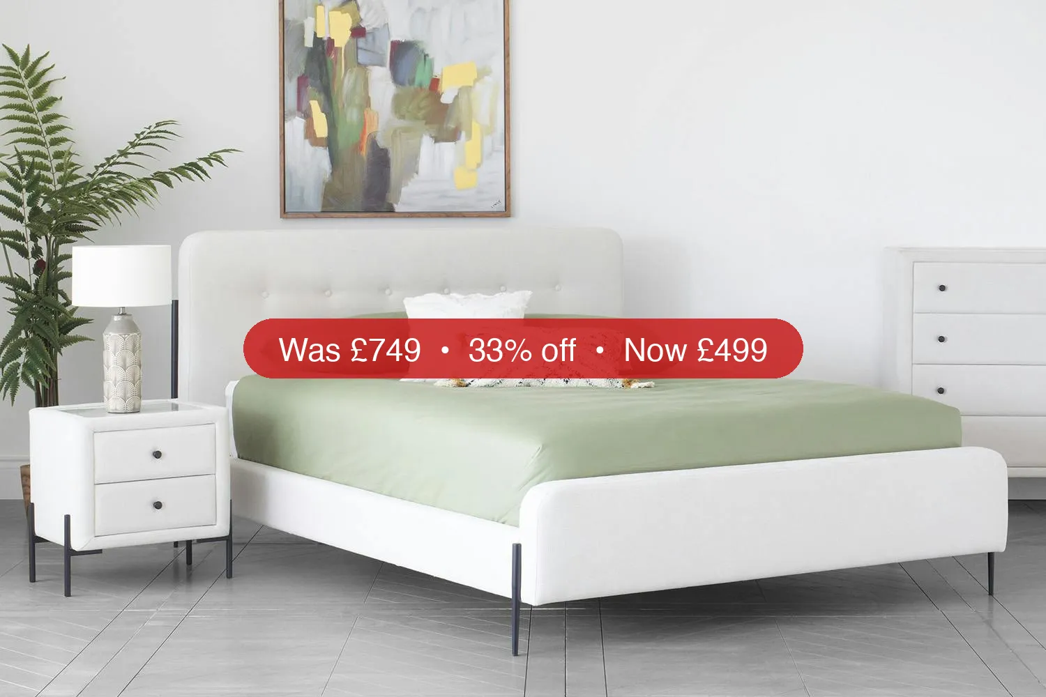 Arnold Bed Frame | Single | 3ft | Oatmeal – 33% Off