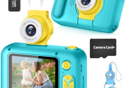 ARNSSIEN Camera för barn med stor 2,4" skärm och 180° rotaterande lens, Barnkamera 3-12 år, 32GB minnekort inkluderat, Perfekt in Sweden