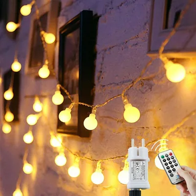 Augone 120 LED Lichtkugeln 15 m, Party-Lichter mit Stecker für Innen und Außen, für Weihnachten, Hochzeit, Feier – 20% Rabatt