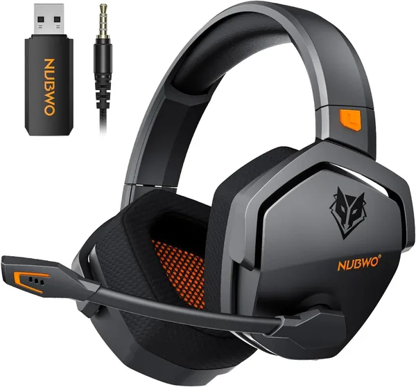 Auriculares Gaming NUBWO G06 inalámbricos con conductores de 50mm para PC/Ps5/Ps4/NS/ Móvil, Auricular Gaming inalámbrico con 2.4 GHz+Bluetooth 5