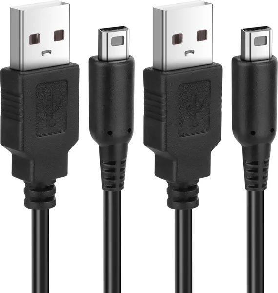 AXFEE 2-pack Oplaadkabel voor Nintendo 3DS, 1.2m USB-kabel – 15% korting