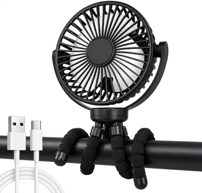 Baby-Pushchair-Lüfter, USB-tauschbarer Mehrzwecklüfter, Tischlüfter, Flexibler Aufhängelüfter, Schreibtischlüfter, Tragbarer Lüfter für Kinderwagen