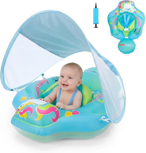 Baby Schwimmring mit Sonnenschirm, UPF 50+ – Best Deal