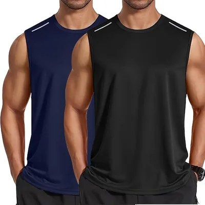 BananaHome 2 Pack Mens Sport Tank Tops – Quick Dry Workout Gym Tee