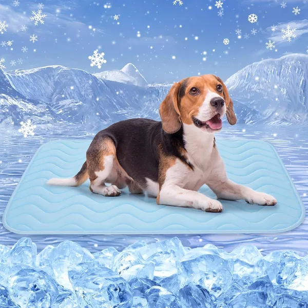BaoDan Mat de Refroidissement pour Chats et Chiens, 90 x 56 cm, Tissu en Soie Glacée Respirant, Lavable, Durable, Idéal pour les Animaux en Été – Meilleur Prix