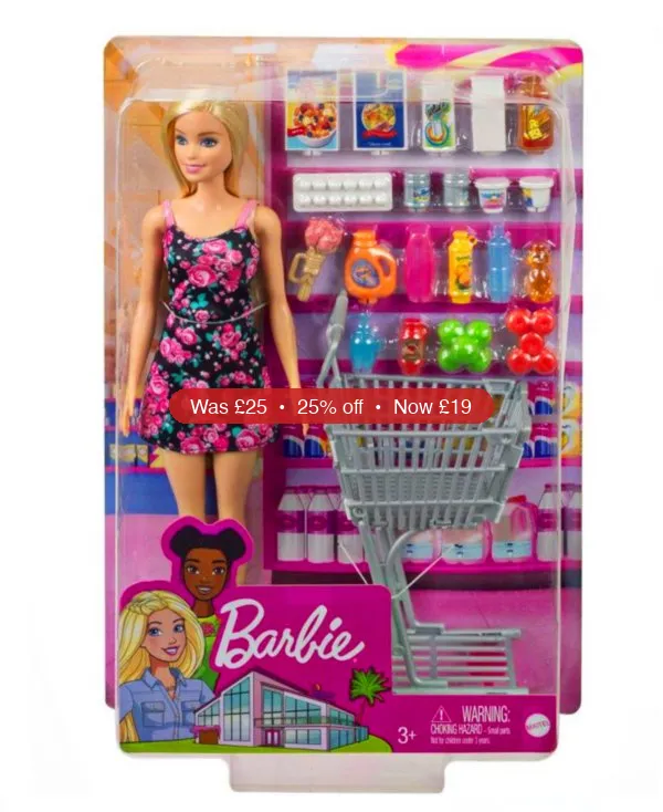 Barbie Supermarket Shopping Doll Playset with Accessories Shopping Cart – 25% Off