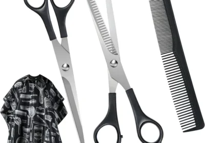 Beugo Frisörsaxset - 2 Vassa Saxset med Kam, Frisörkappor för Gallring av Hår, Multifunkionell Set för Kvinnor, Män, Barn och Familjer - Best Deal in Sweden