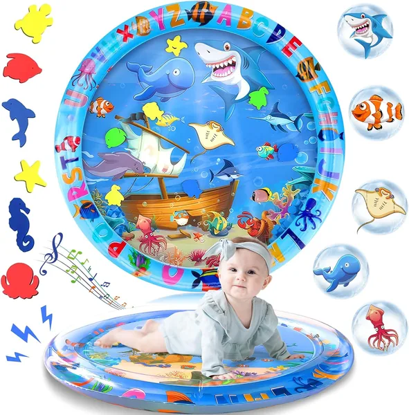 BGIUSQF Baby Water Mat – Tappetino Acqua Inflatabile per Tempo di Pancia, 63 x 63 cm, Newborn 3-6-9 Mesi – Miglior Affare