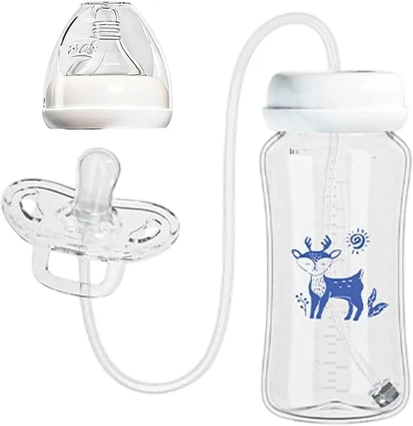 Biberon À Lait Mains Libres 300ml Silicone Anti-Coliques Étanche Auto-alimentation Tétine Pour Maison Extérieur Voyage