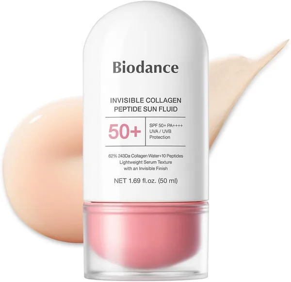 BIODANCE Serum Invisibile al Sole SPF 50+ Collagene e Peptidi: Protezione Leggera, Effetto Luminoso e Idratante