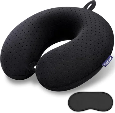 Black Memory Foam Travel Neck Pillow 6% Off