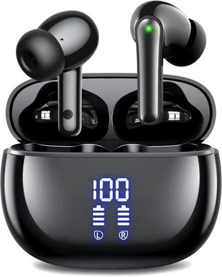 Bluetooth ワイヤレスイヤホン 2026モデル ノイズキャンセル ENC Bluetooth 5.3 LED表示 最大48時間再生 自動