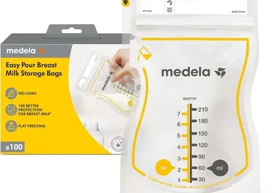 Bolsas de Almacenamiento de Leche Materna Medela Easy Pour, Bolsas Desecables de 210ml, A Prueba de Fugas, Protegen los Nutrientes de la Leche, Libre de BPA, Paquete de 100, Amazon - 25% de Descuento in Portugal