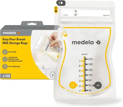 Bolsas de Almacenamiento de Leche Materna Medela Easy Pour, Bolsas Desecables de 210ml, A Prueba de Fugas, Protegen los Nutrientes de la Leche, Libre de BPA, Paquete de 100, Amazon – 25% de Descuento