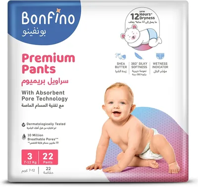Bonfino Premium Pant Style Diapers – Medium (Size 3) – 14% Off