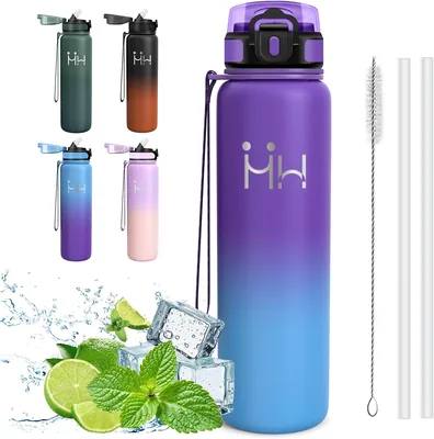 Borraccia Termica 1 Litro Senza Perdite per Palestra con Isolamento Sottovuoto e Cannuccia – Best Deal