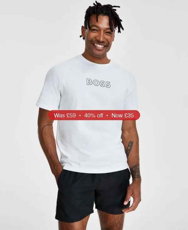 BOSS by Hugo Boss BOSS Sun Protection Logo T-Shirt – 40% Off