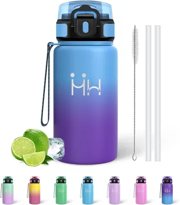 Botella de agua Mujigaga de 500 ml, a prueba de fugas, para niños, térmica con pajita, libre de BPA, reutilizable – Mejor Oferta
