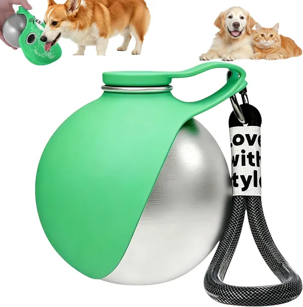 Bottiglia d’acqua portatile per cani da 285 ml, Bottiglia per viaggi con animali domestici, Borraccia per cani