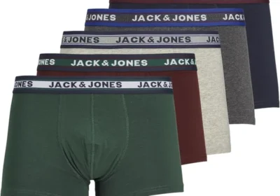 Boxer Shorts Jack & Jones Hombre, Juego de 5, Blanco, Negro, Azul y Gris, 95% Algodón, Tallas S, M, L, XL, XXL 12213221 in Portugal
