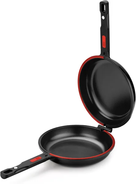 BRA Dupla Premiere | Sartén para Tortilla de Patatas Doble, Diámetro 24 cm, Aluminio Fundido, Antiadherente de Tres Capas, 100% Libre de PFOA, Para A