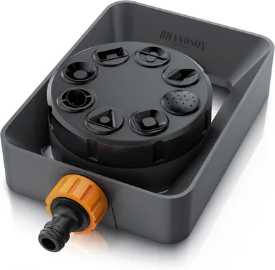 Brandson Gartenquadratsprinkler 3/4 Zoll – Rasensprinkler für große Flächen – 8 Sprühmuster – Schnellkupplungsadapter