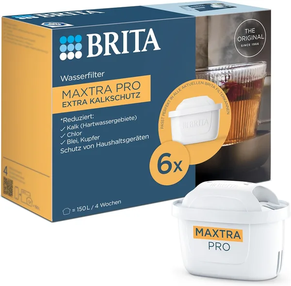 Brita Maxtra Pro Extra Kalkfilter – 6er Pack (Halbjahresvorrat) – Original Brita Ersatz
