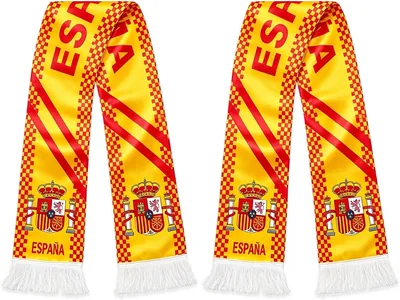 Bufandas de España para Aficionados al Fútbol, Poliéster Resistente, Amarillo – 10% de Descuento