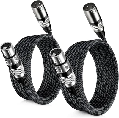 Cables de Micrófono XLR Elebase 2 Paquetes | Conectores X/LR a XLR, Cables Blindados de 3 Pines