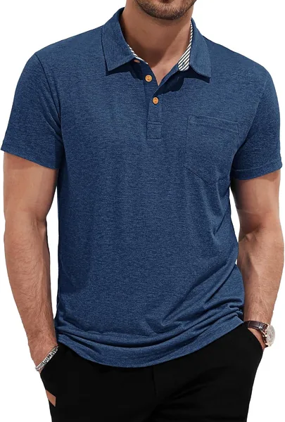 Camiseta Polo TARAINYA para Hombre, Manga Corta de Algodón, Verano para Oficina y Golf