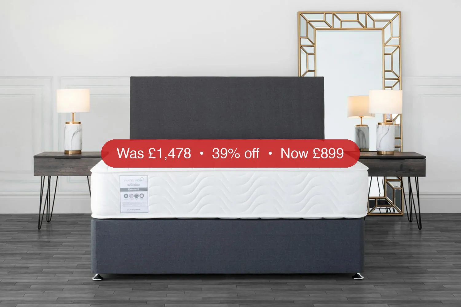 Castlebeds | Emerald Bed Bundle | Double | 4ft6 | Colour Options – 39% Off